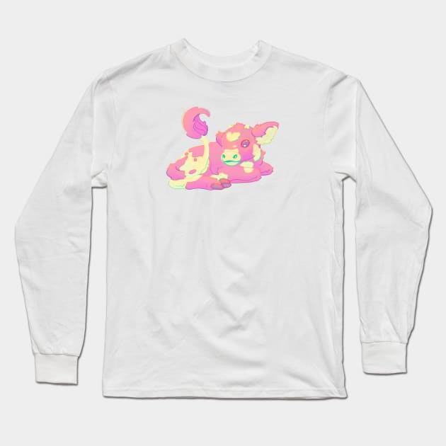 Pink Calf Long Sleeve T-Shirt by BubblegumGoat